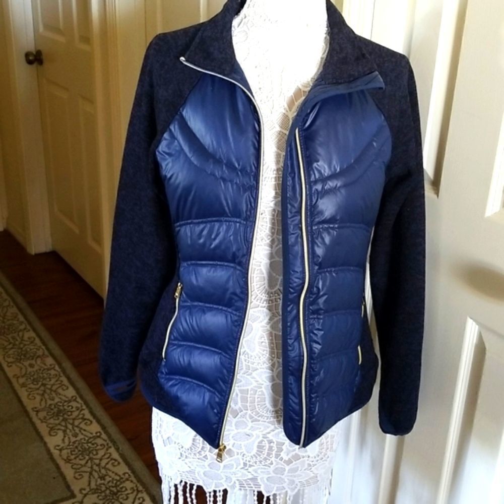 London Fog Hybrid Goose Down Puffer Jacket Gorpcore Size Small - Picture 4 of 11